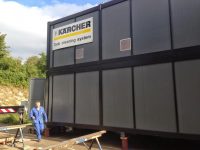 stacked pressure cleaning plant containers